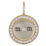 HEATHER B. MOORE 14K Yellow and White Gold Diamond Mom Round Charm